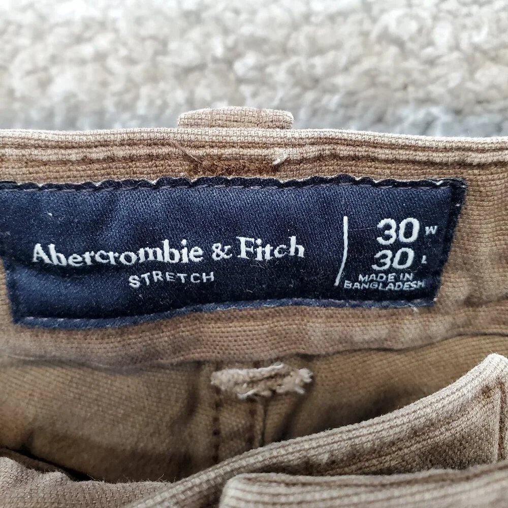 A&F Abercrombie & Fitch Stretch Denim 30X30 Utility 90s Straight Jean Dark Brown